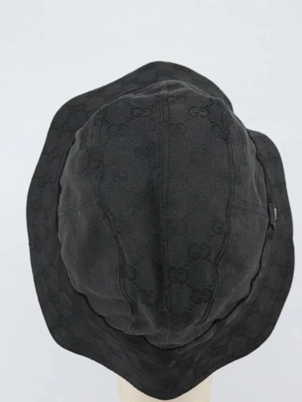 GUCCI GG Canvas Bucket Hat L Black Auth hk3506